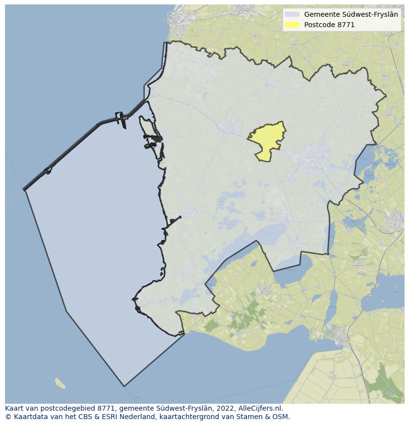 Postcode kaart 8771