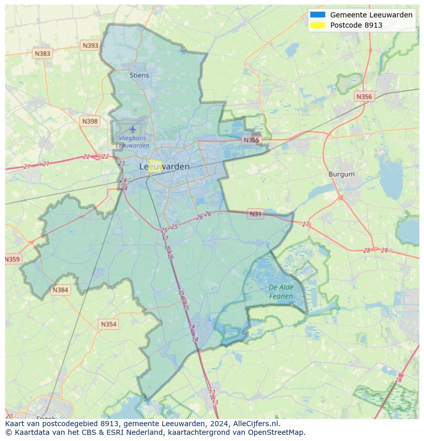 Postcode kaart 8913