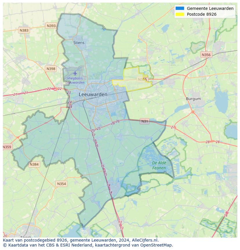 Postcode kaart 8926