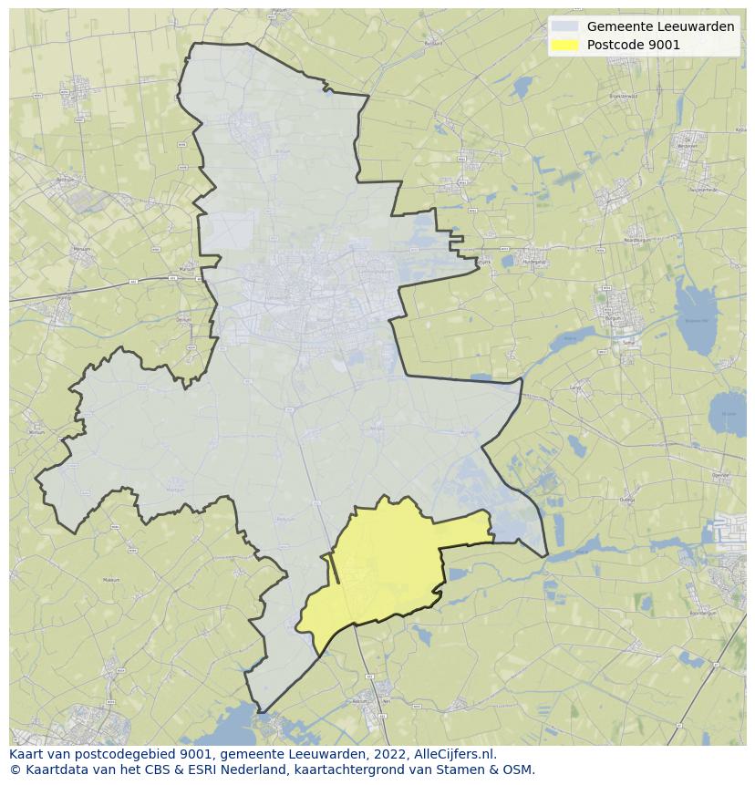 Postcode kaart 9001