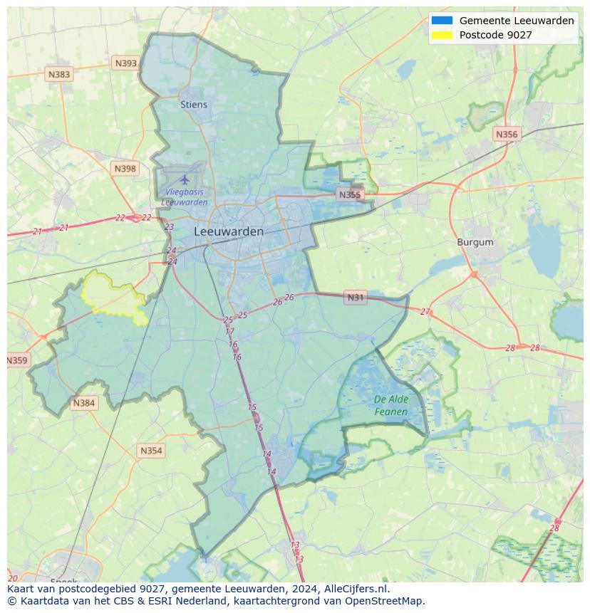Postcode kaart 9027