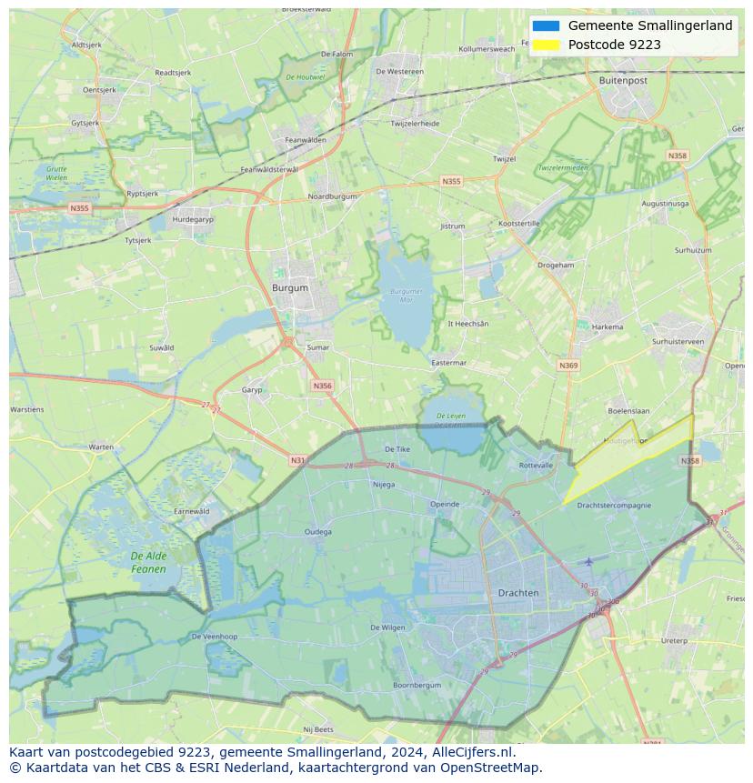 Postcode kaart 9223