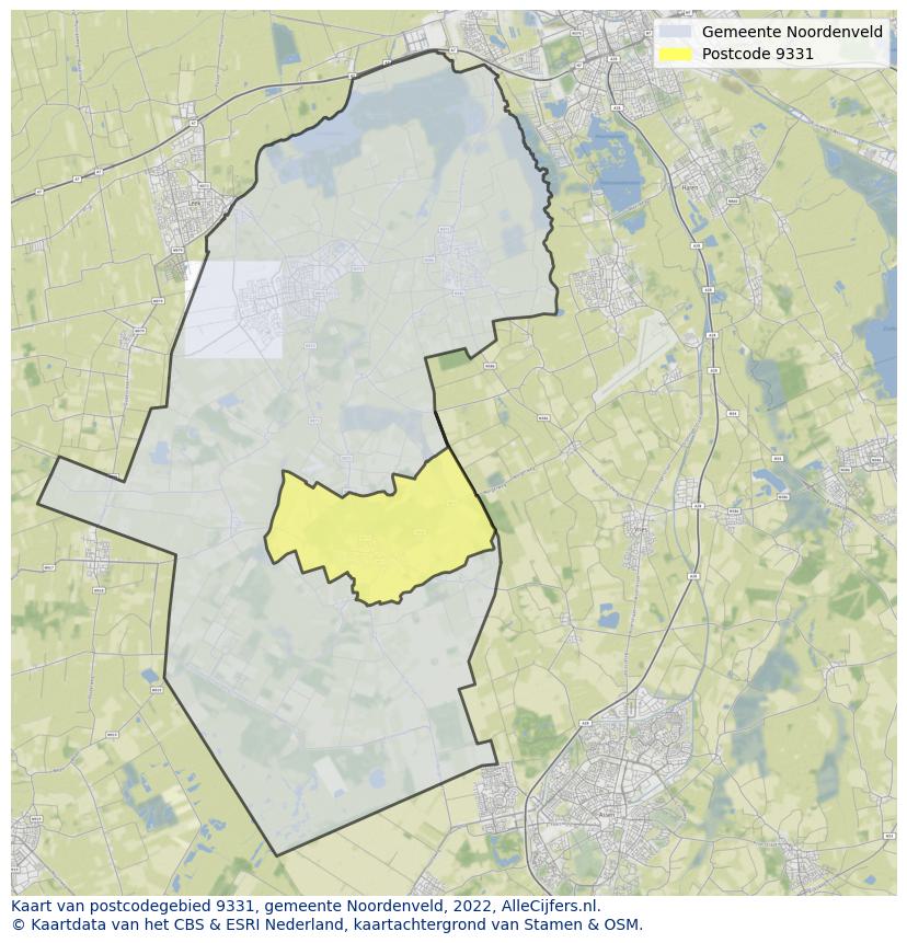 Postcode kaart 9331