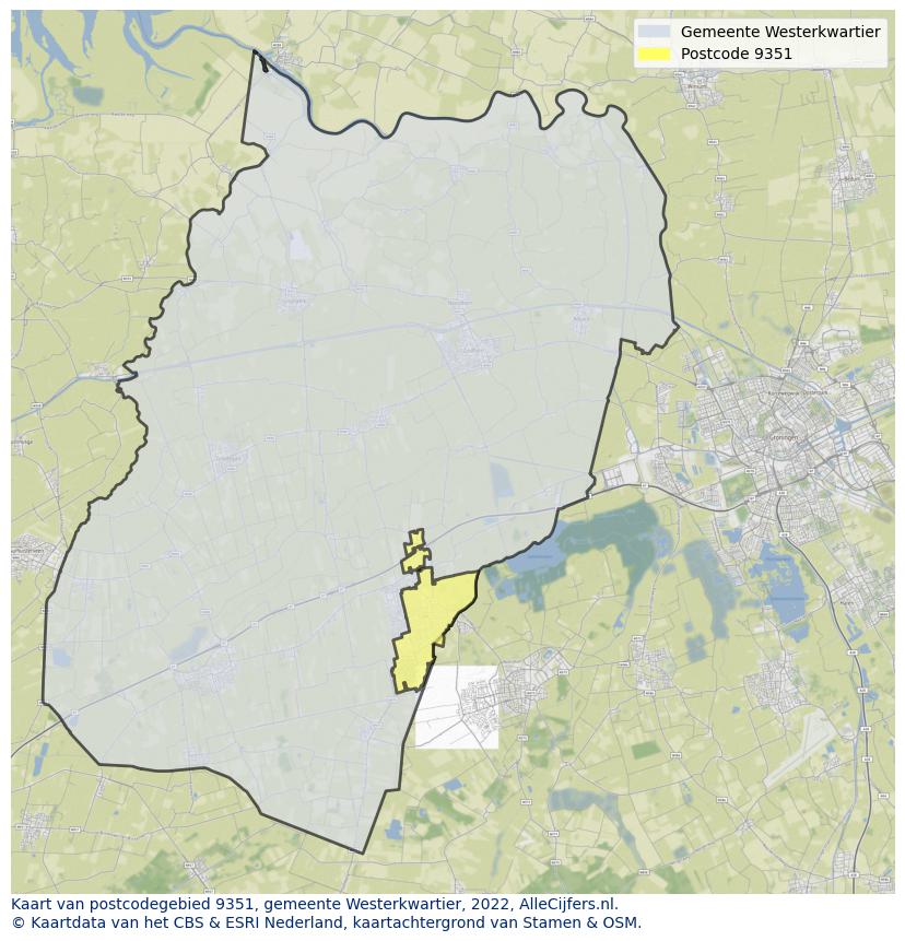 Postcode kaart 9351