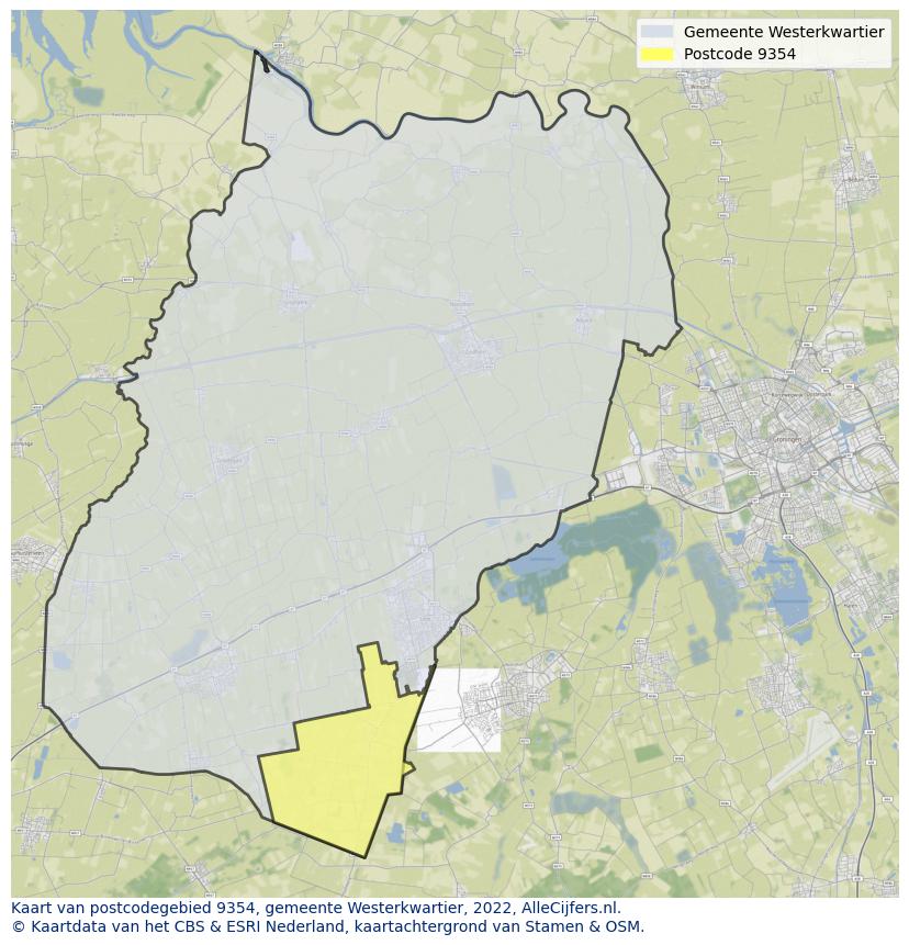 Postcode kaart 9354