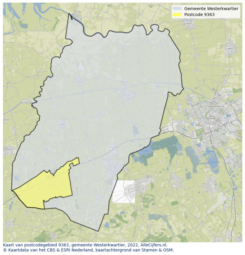 Postcode kaart 9363