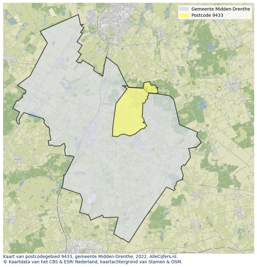 Postcode kaart 9433