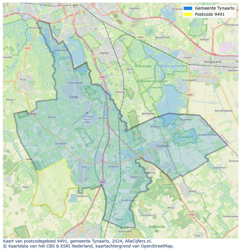 Postcode kaart 9491