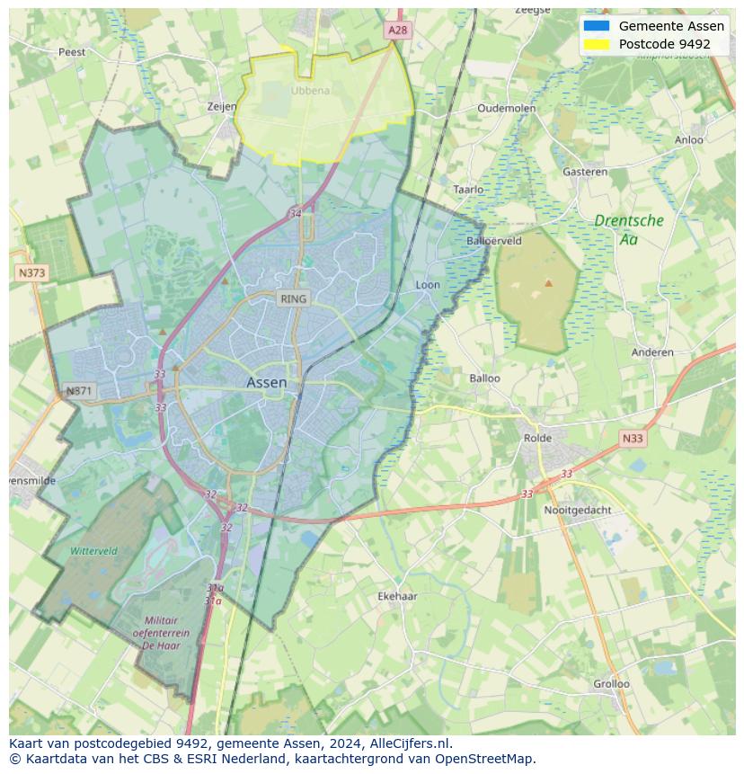 Postcode kaart 9492