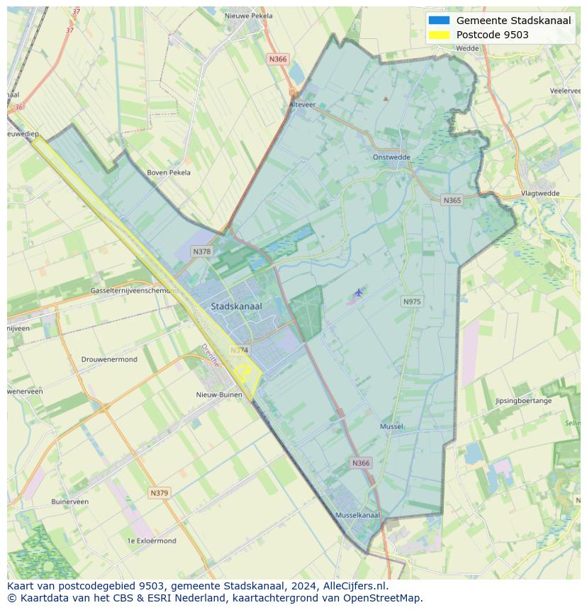 Postcode kaart 9503