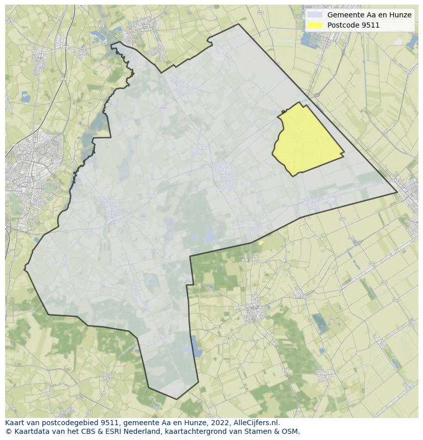 Postcode kaart 9511