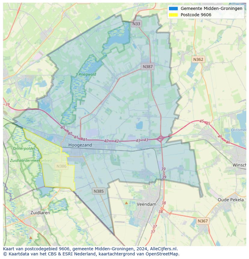 Postcode kaart 9606