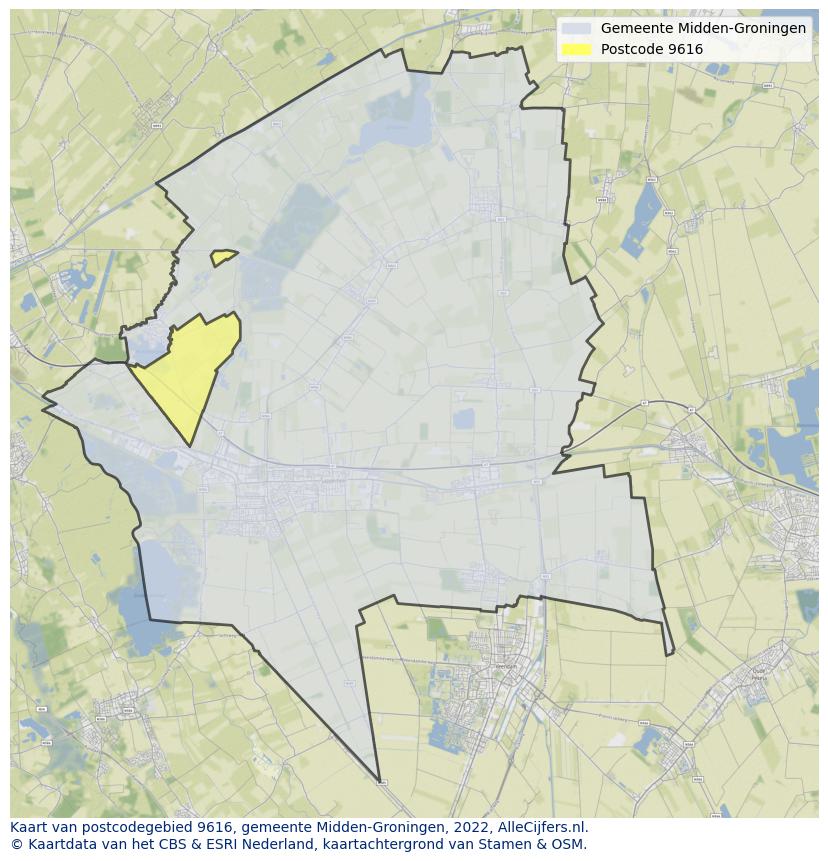 Postcode kaart 9616