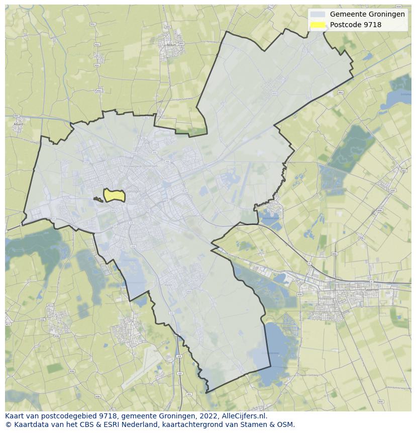 Postcode kaart 9718