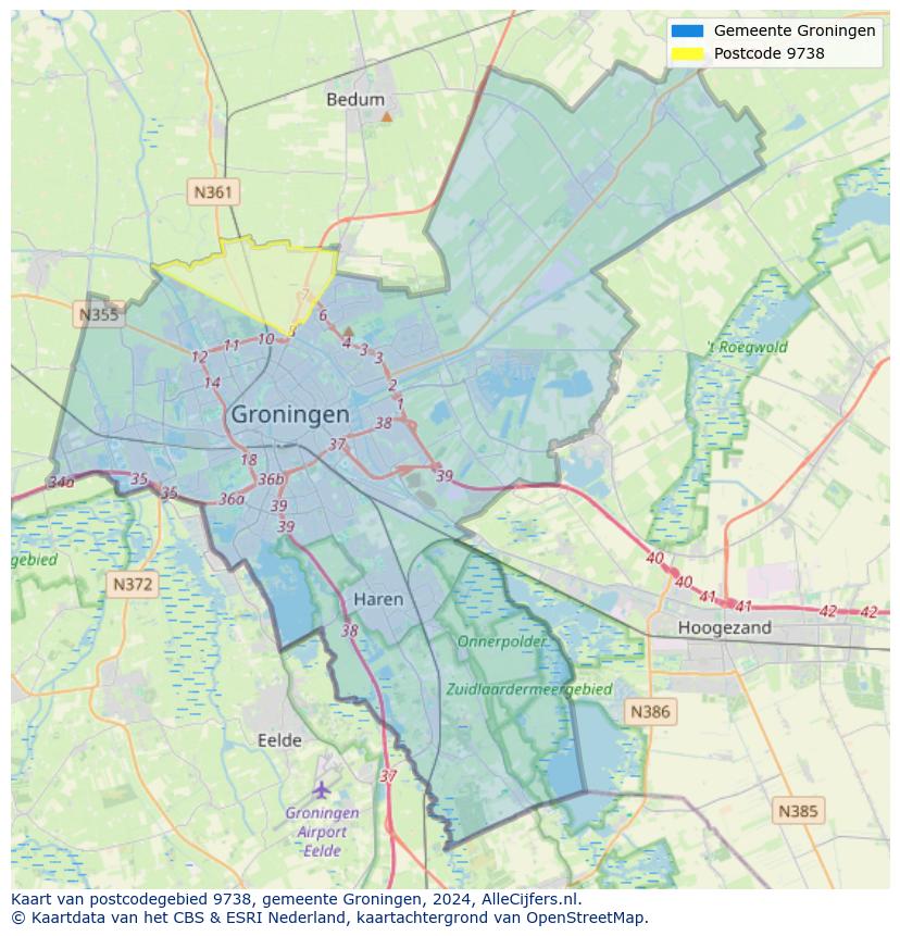 Postcode kaart 9738