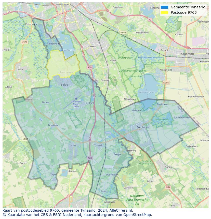 Postcode kaart 9765