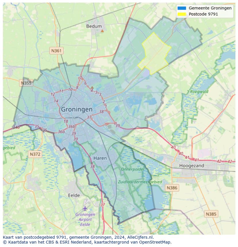 Postcode kaart 9791