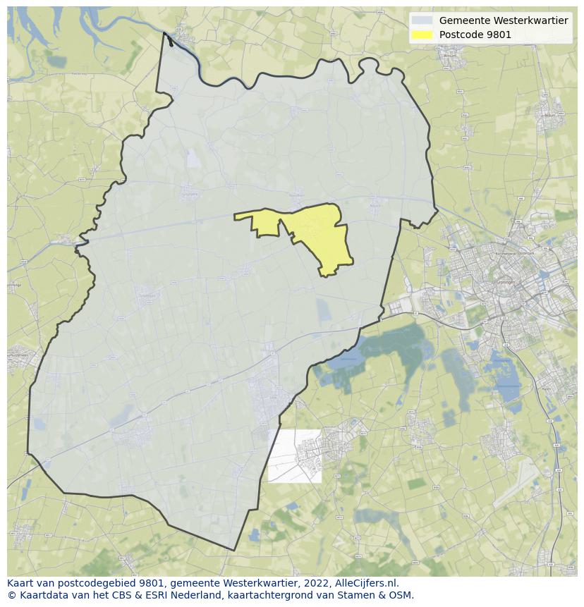 Postcode kaart 9801