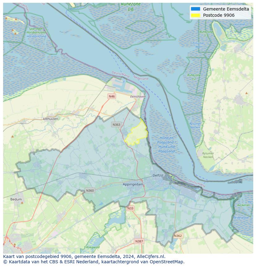 Postcode kaart 9906