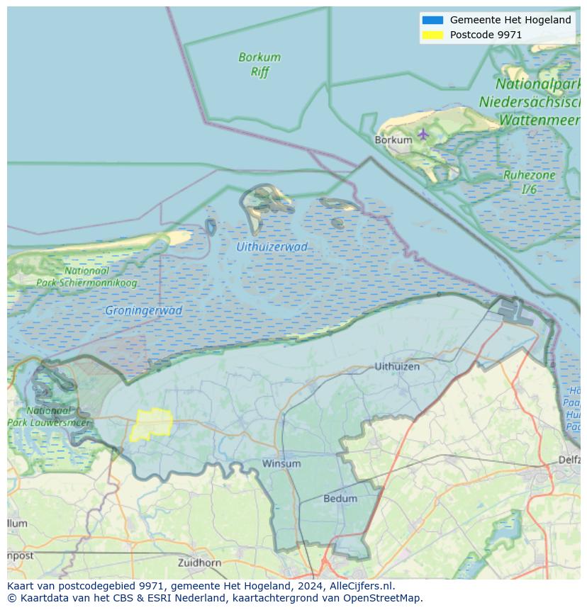 Postcode kaart 9971