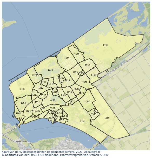 Kaart gemeente almere
