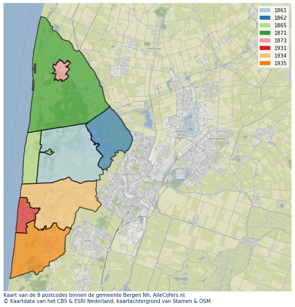 Gemeente kaart bergen (nh)