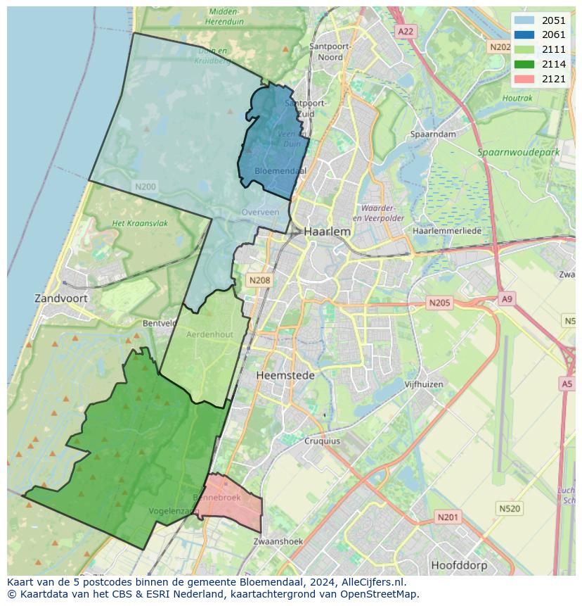 Gemeente kaart bloemendaal