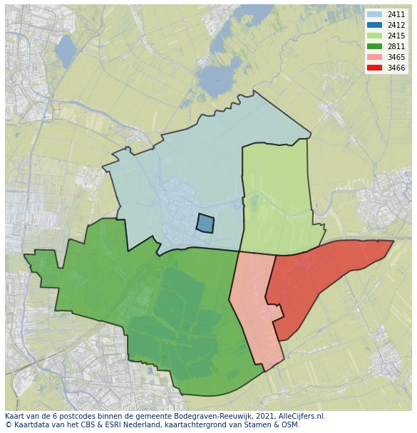 Kaart gemeente bodegraven-reeuwijk