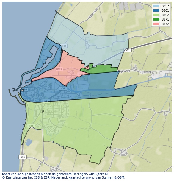 Gemeente kaart harlingen