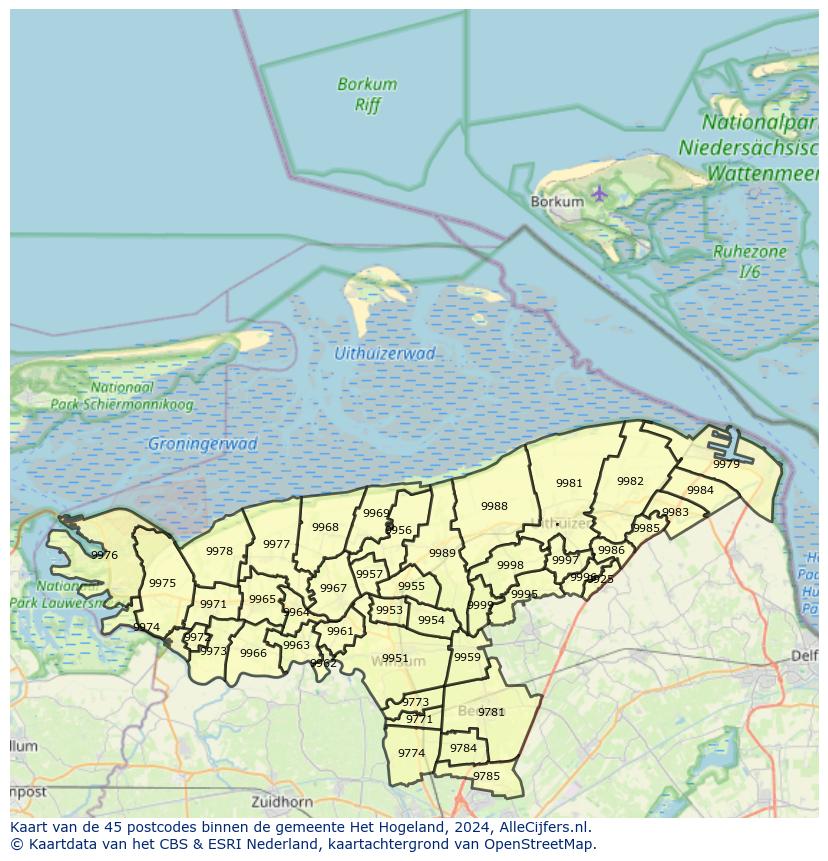 Gemeente kaart het hogeland