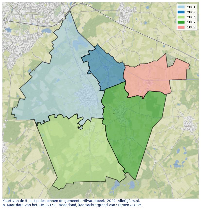 Gemeente kaart hilvarenbeek