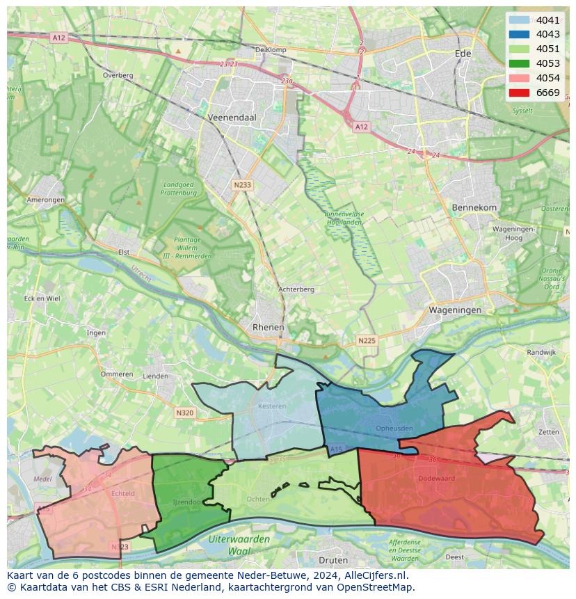 Gemeente kaart neder-betuwe