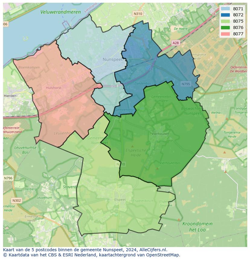 Gemeente kaart nunspeet