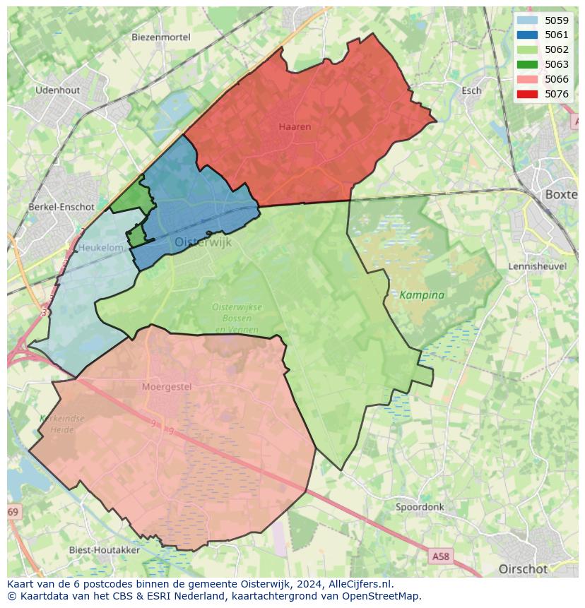 Gemeente kaart oisterwijk