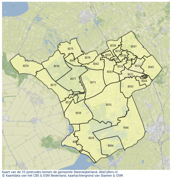 Kaart gemeente steenwijkerland