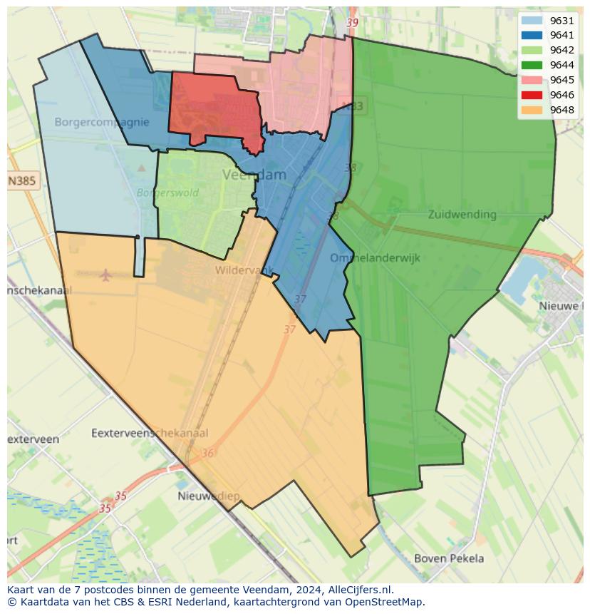 Gemeente kaart veendam