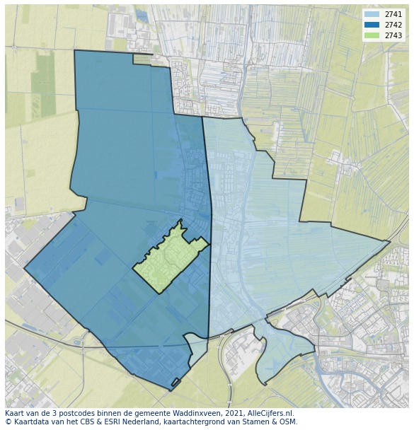 Gemeente kaart waddinxveen