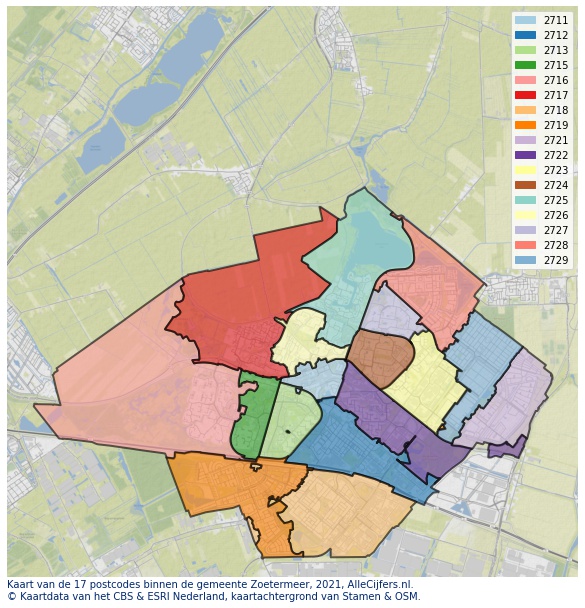 Kaart gemeente zoetermeer