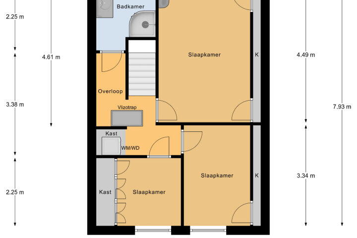 Plattegrond – Aagje Dekenstraat 75, Vlissingen
