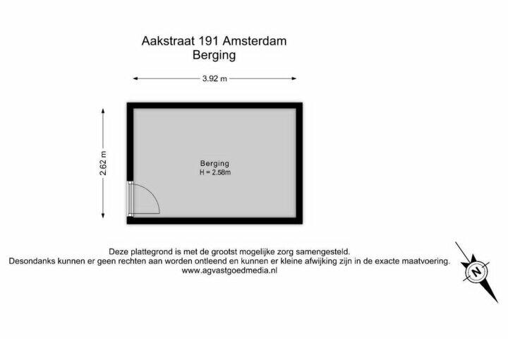 Plattegrond – Aakstraat 191, Amsterdam
