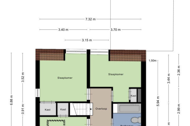 Plattegrond – Aan de Pletsmolen 7, Meerssen