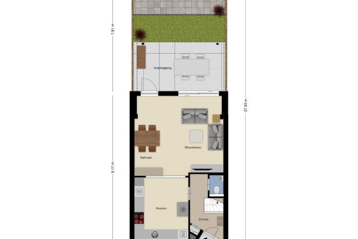 Plattegrond – Abdijberg 5, Roosendaal