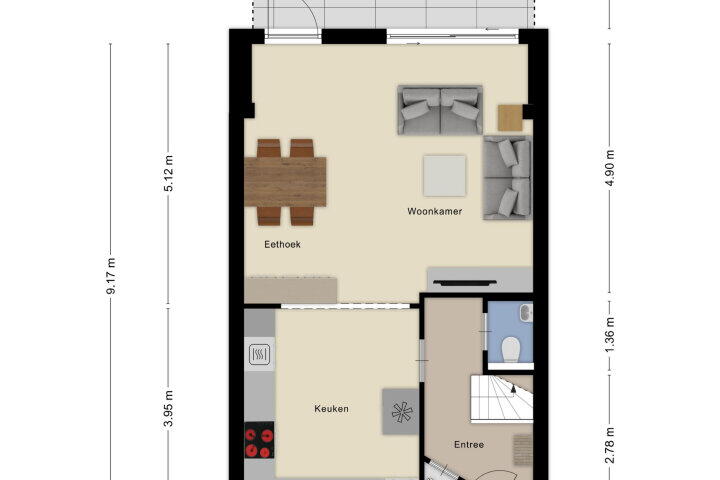 Plattegrond – Abdijberg 5, Roosendaal