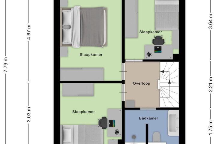 Plattegrond – Abdijberg 5, Roosendaal