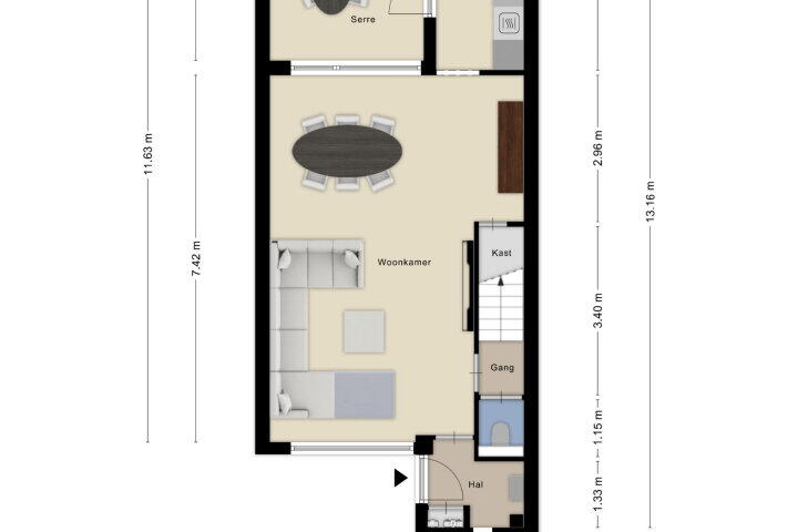 Plattegrond – Abelenberg 4, Roosendaal