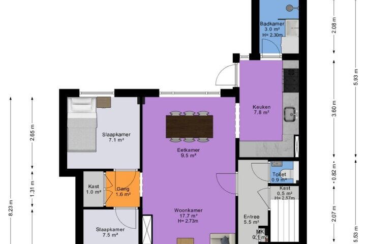 Plattegrond – Abel Tasmanstraat 18, Groningen