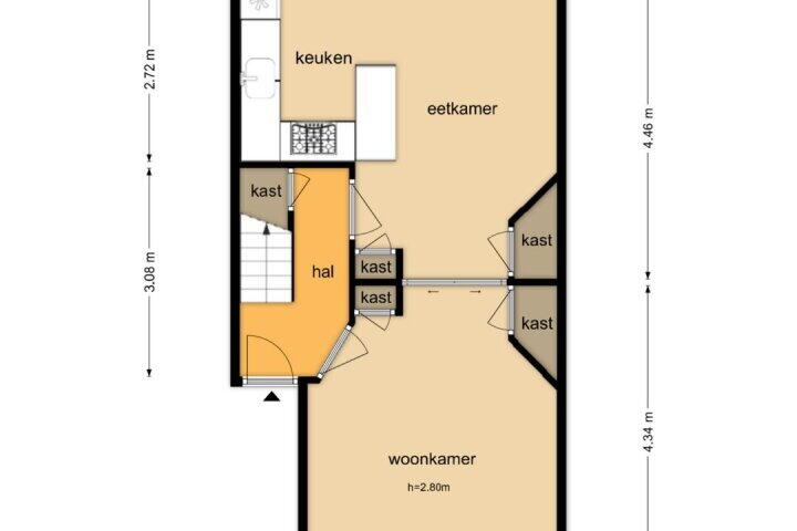 Plattegrond – Abel Tasmanstraat 21 A, Groningen