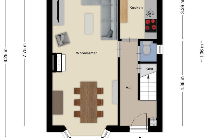 Plattegrond – Abel Tasmanstraat 38, Roosendaal