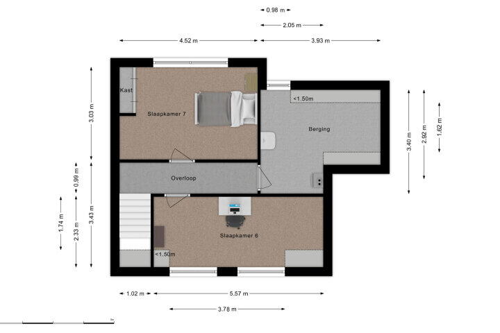Plattegrond – Achillesstraat 98, Breda
