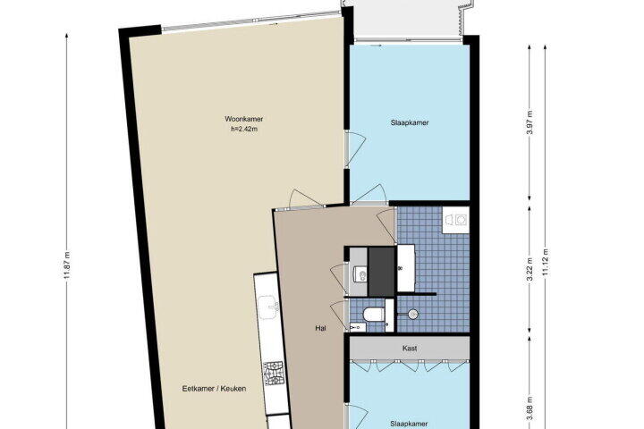 Plattegrond – Adolphine Eduardine Kokplantsoen 74, Amsterdam